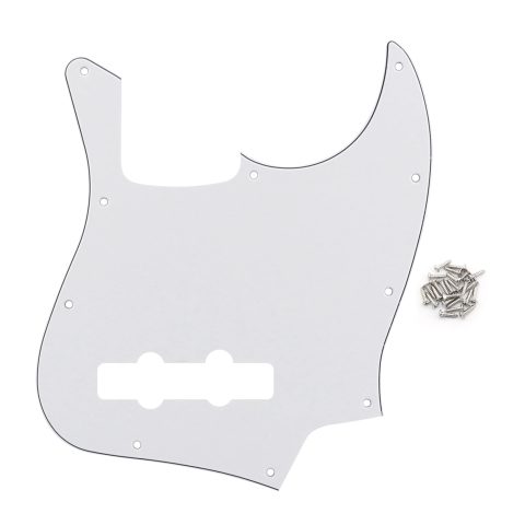 FLEOR White 3Ply J Bass Pickguard Scratch Plate