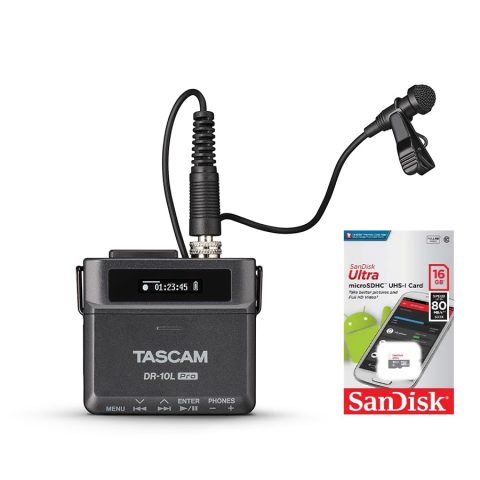Tascam DR-10L Pro Portable Recorder Bundle, with 16GB SD Card
