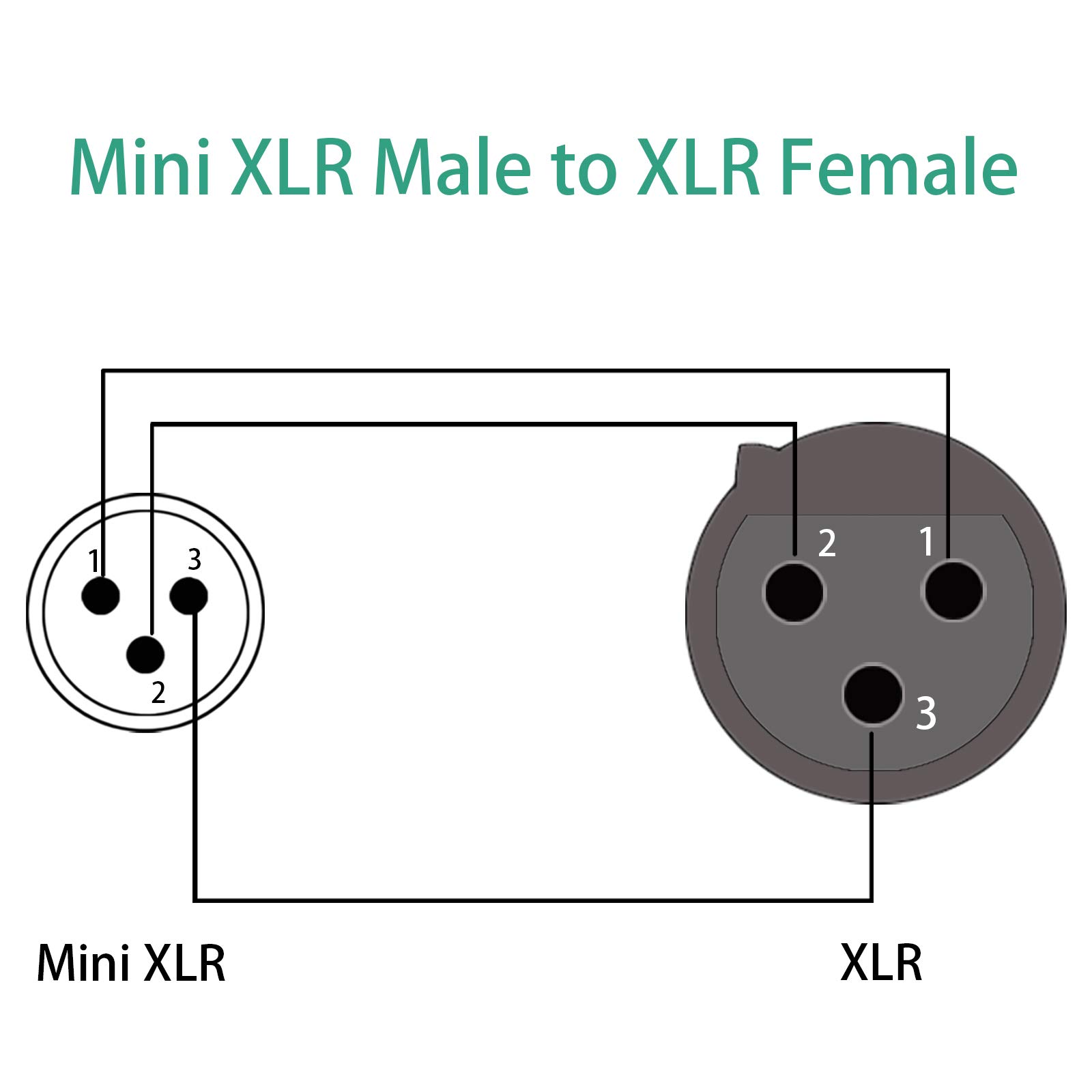 JOMLEY Mini XLR Male to XLR Female Microphone Audio Cable – 3.3ft