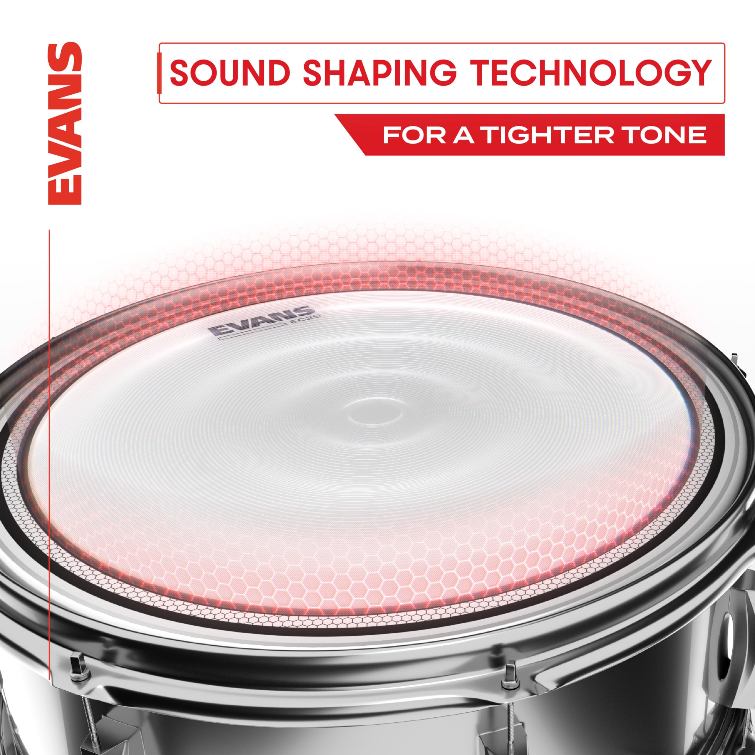 Evans EC2S Clear Standard Tompack Drumheads 12, 13, 16″
