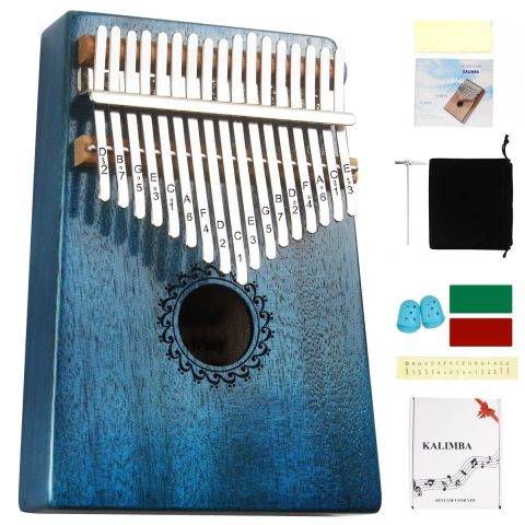 Kalimba Clear Kalimba Thumb Piano Crystal 17 Key Portable Mbira Finger Piano Best Gift for Kids, Birthday, Christmas, Beginner, Professional, Party (Bear-shaped Crystal)