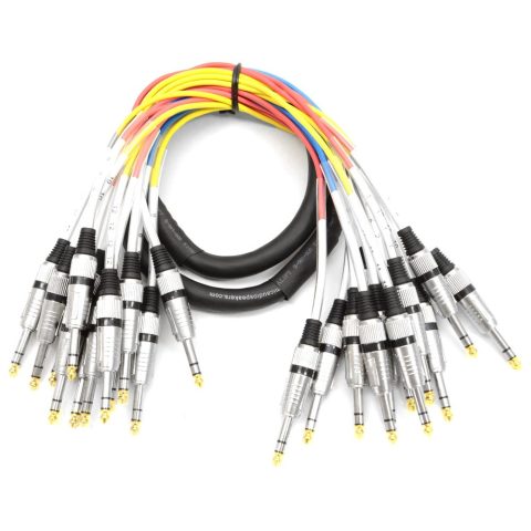 12 Channel 1/4″ TRS Snake Cable – 5 Feet Long – Serviceable Ends – Pro Audio Effects Snake for Live Live, Recording, Studios, and Gigs – Patch, Amp, Mixer, Audio Interface 5′