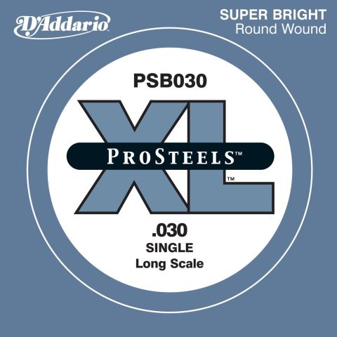 D’Addario PSB030 ProSteels Bass Guitar Single String, Long Scale, .030