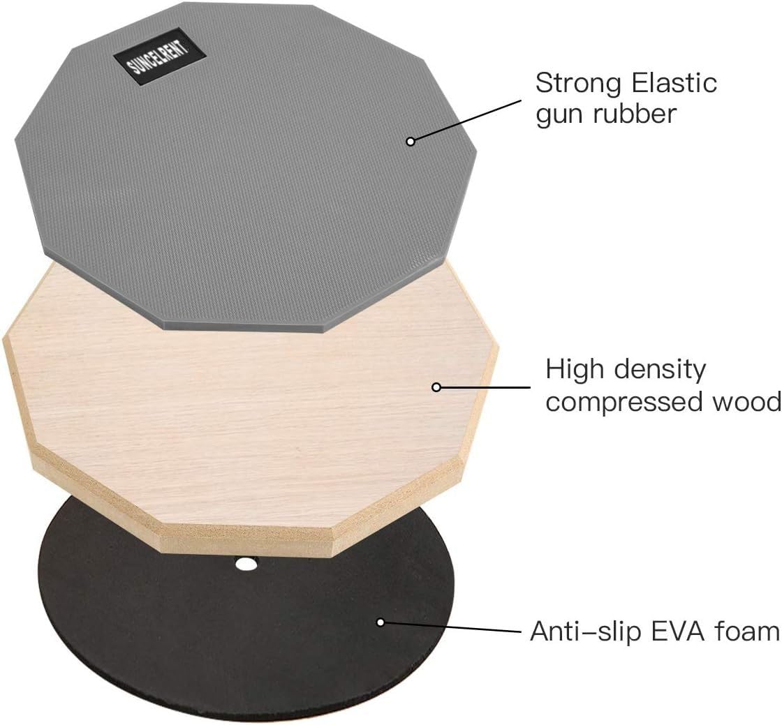 SUNCELRENT Silent Drum Pad, 8 or 12 Inch