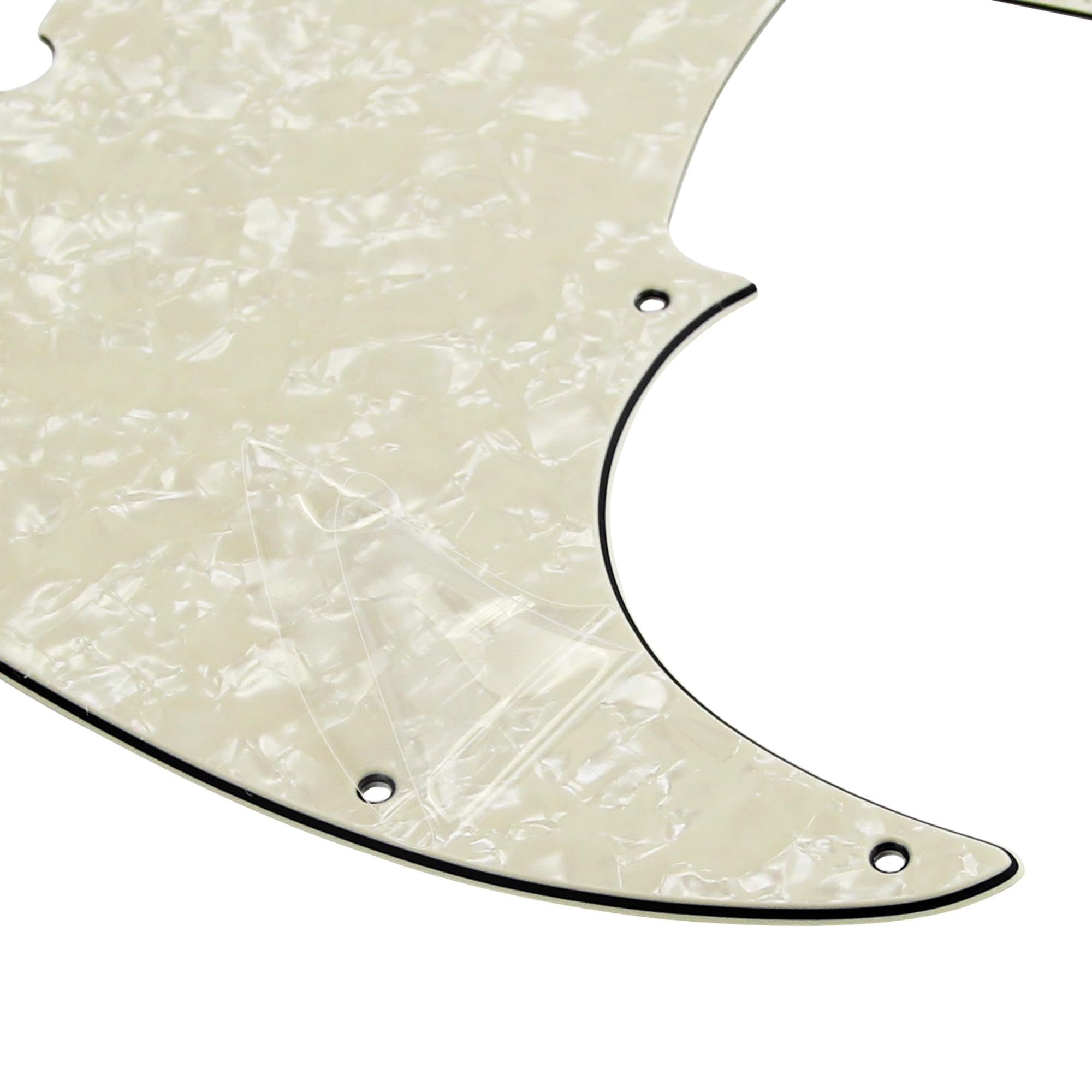 FLEOR 10 Hole J Bass Pickguard Scratch Plate Pick Guards for 4 Strings American/Mexican Standard J Bass Part, 4Ply Aged Pearl