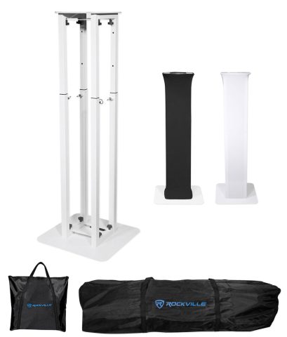 Rockville RTP32W White Totem Moving Head Light Stand with Scrims and Bags