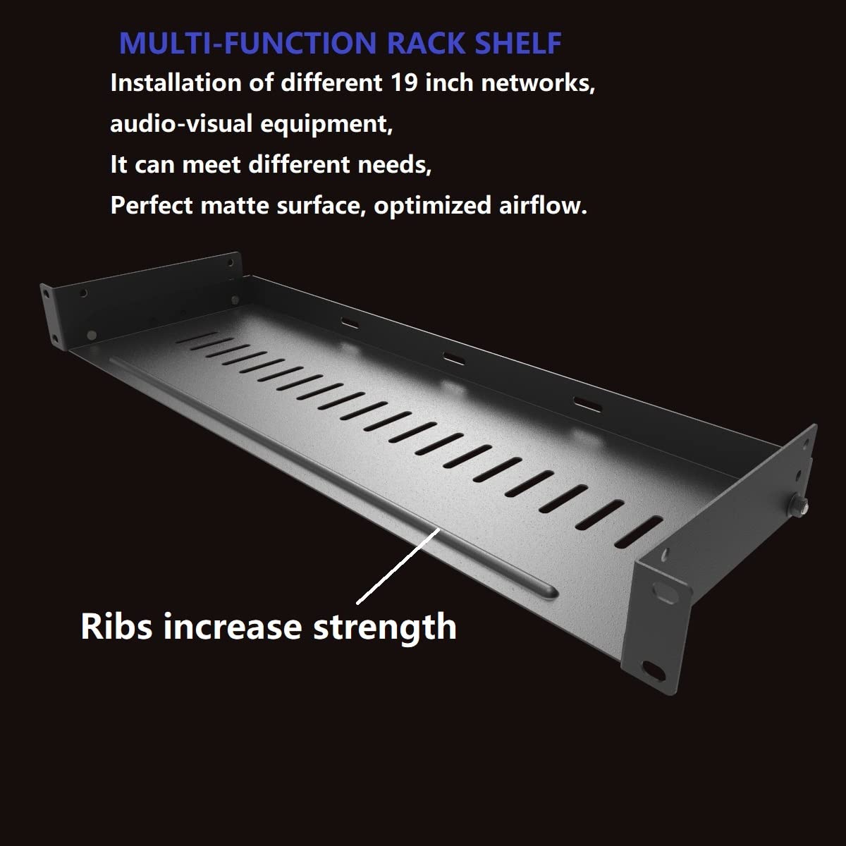JINGCHENGMEI 1U Disassembled Vented Rack Shelf Universal Rack Tray No Lip