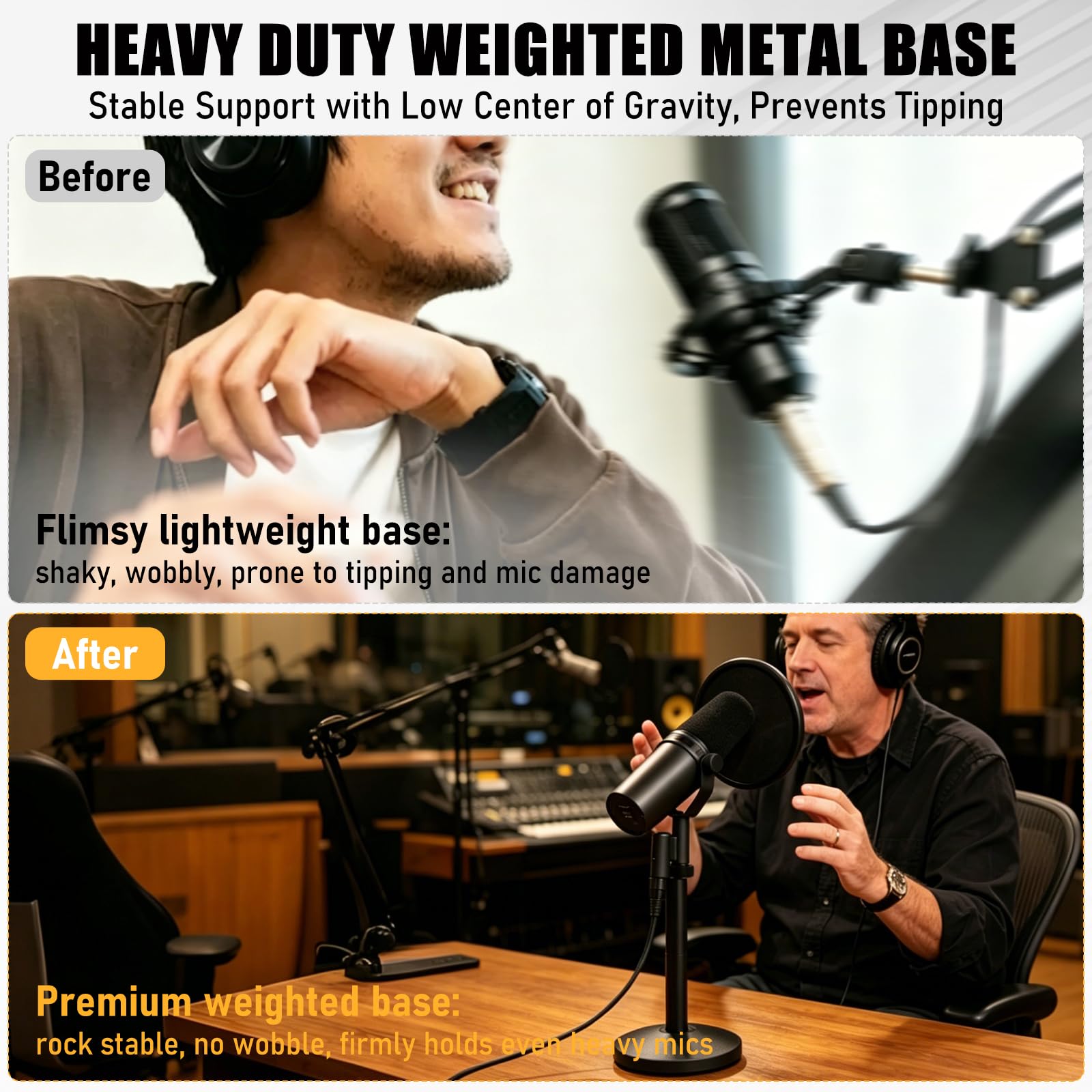 YIBEICO Desktop Microphone Stand for Shure SM7B/SM7DB