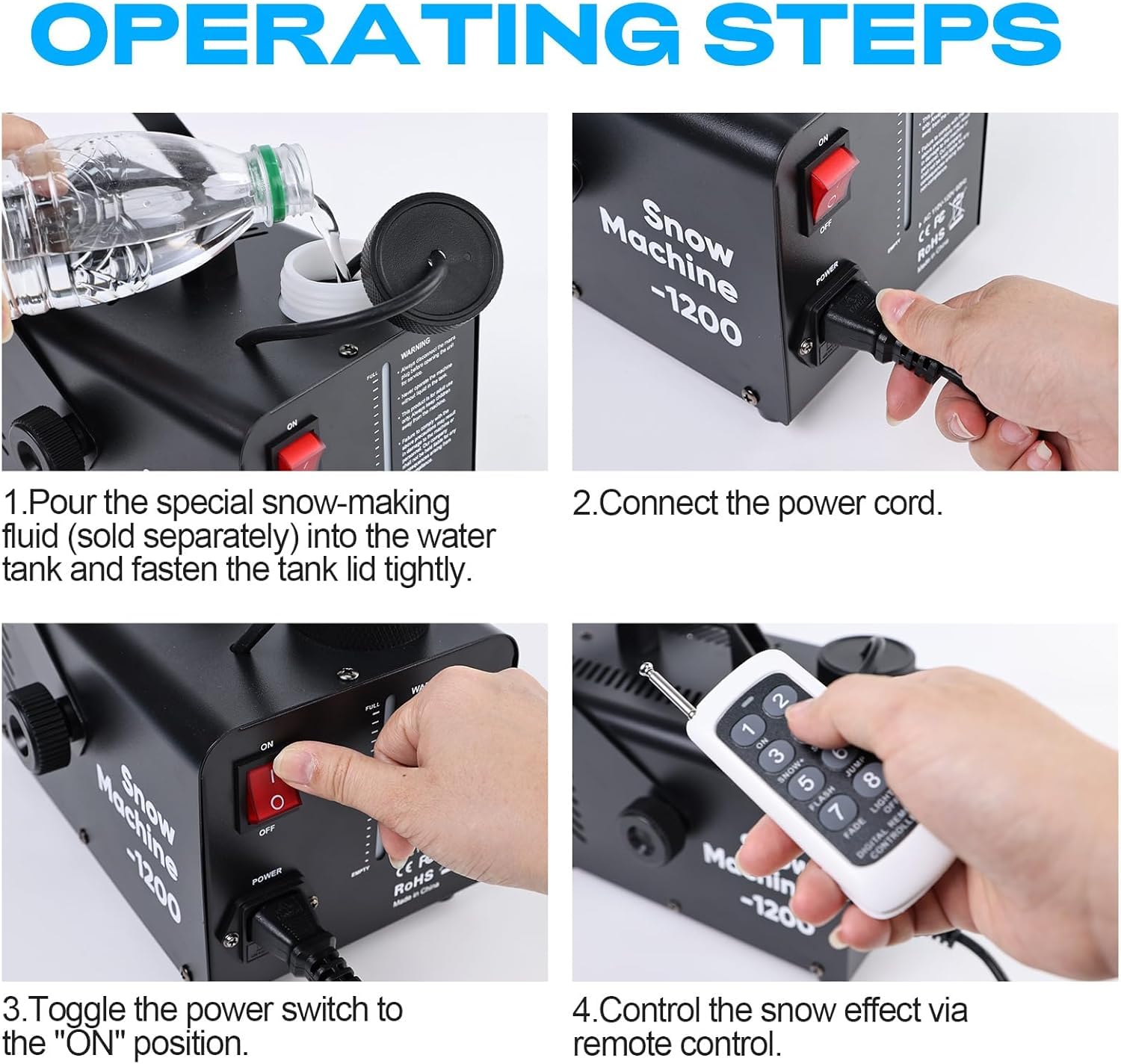 UPGREY 1200W Snow Machine for Outdoors and Indoors