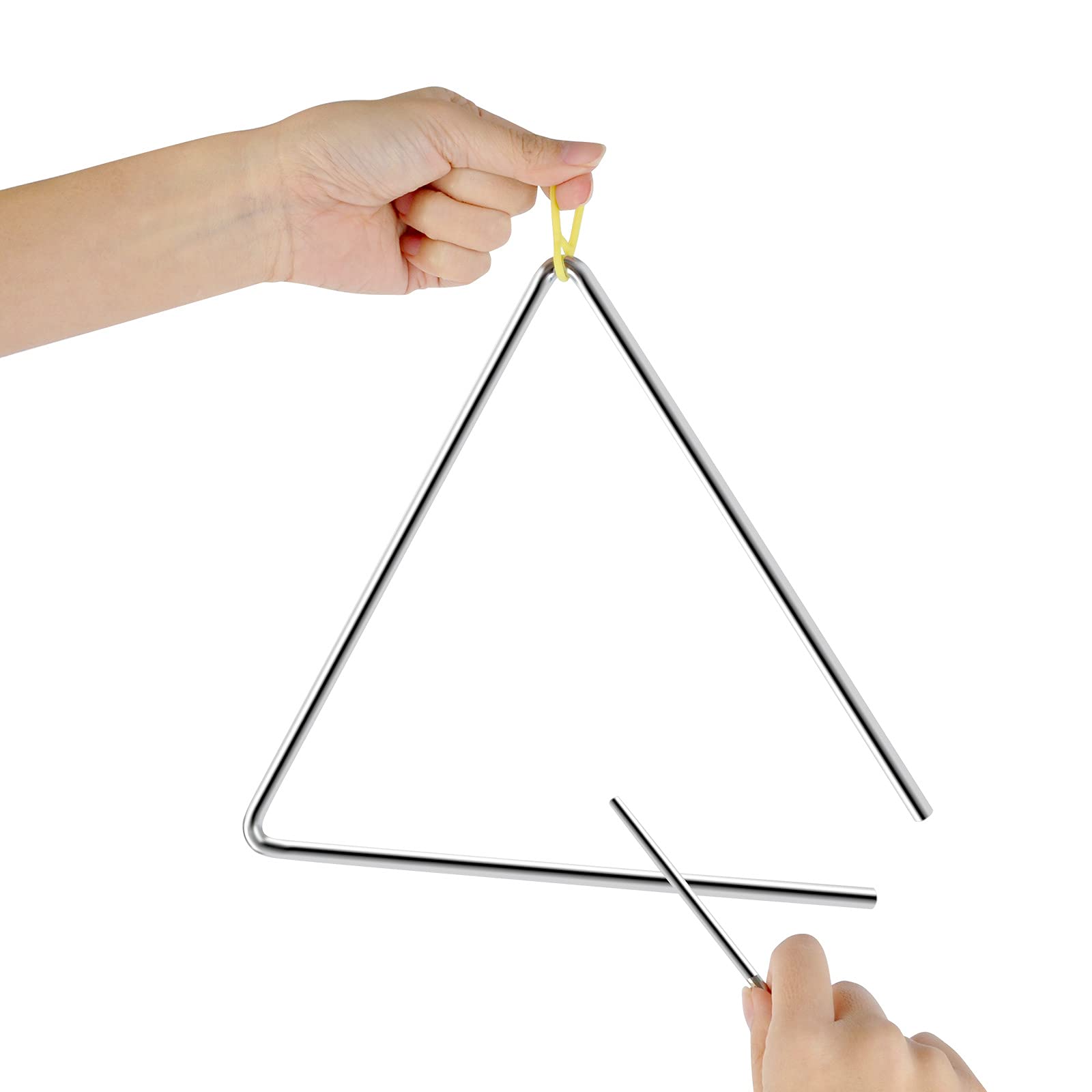 EASTROCK Triangle Instrument Set 4 Packs 7 8 9 10 Inch with Striker