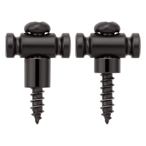 KAISH Set of 2 Stainless Steel Barrel Guitar String Guides Stainless String Retainers String Trees with two Short and two Tall Spacers for Various Guitars Black