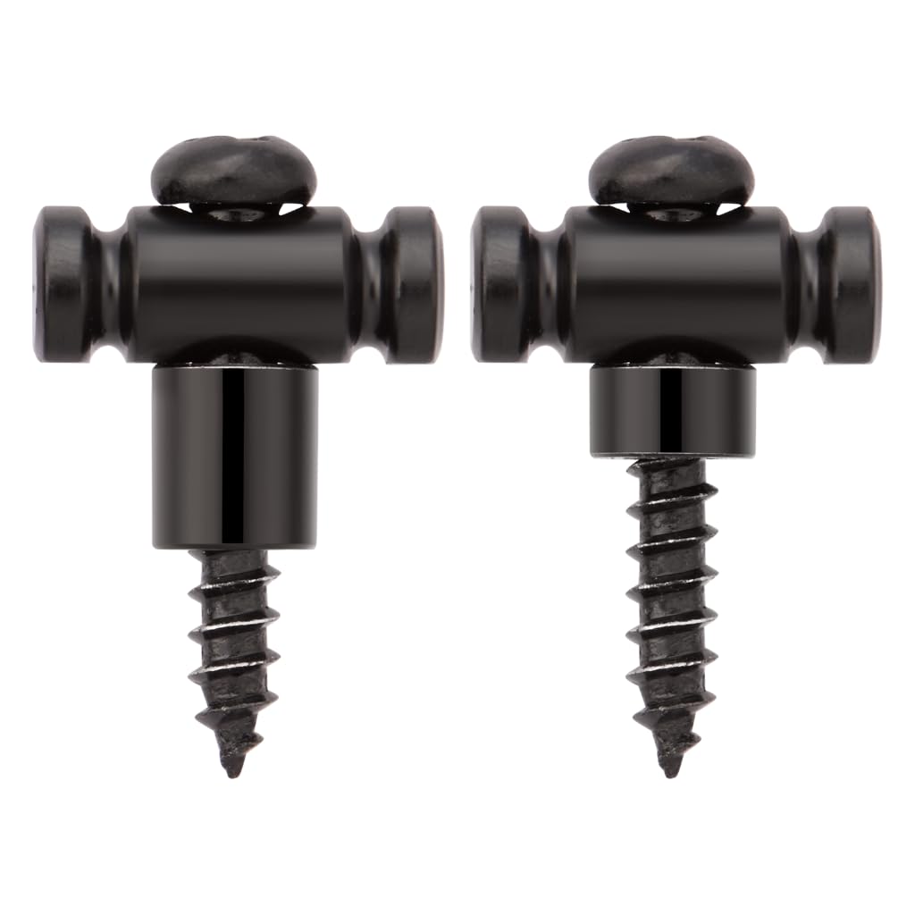 KAISH Set of 2 Stainless Steel Barrel Guitar String Guides Stainless String Retainers String Trees with two Short and two Tall Spacers for Various Guitars Black