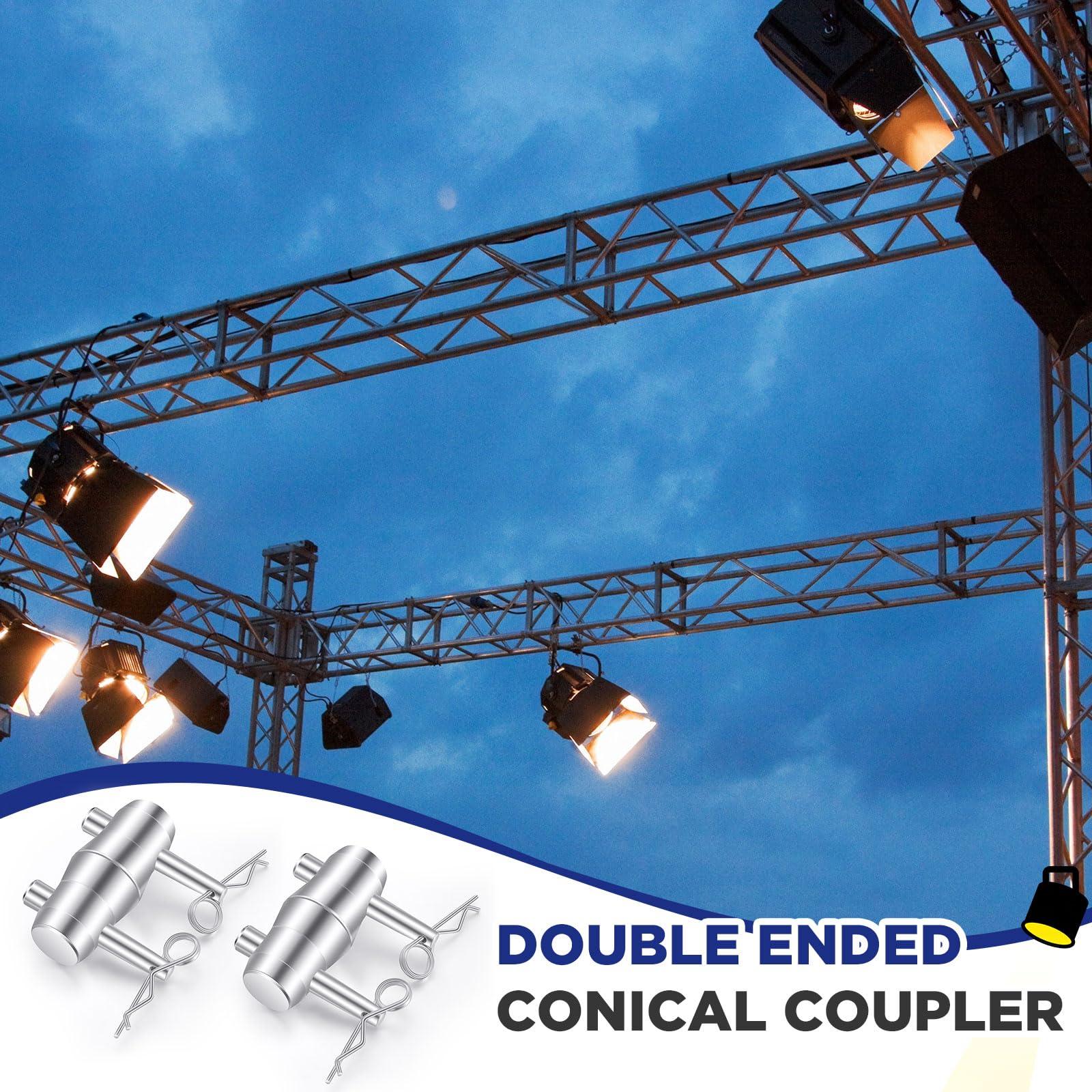 Blulu 16 Pack Double Ended Conical Coupler with Clips Pin Fit F34 F33 Pipe