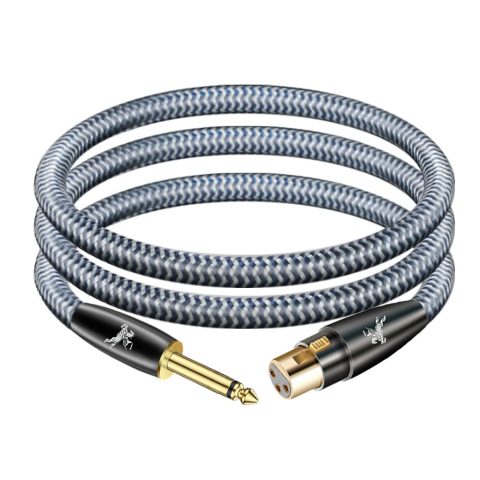 Impeto 1/4″ TS to XLR Female Cable 1.5M/4.9ftt – 24K Gold Plated, OCC Copper, Braided Jacket – Unbalanced Instrument Cable for Guitar/Bass to Mixer/Audio Interface