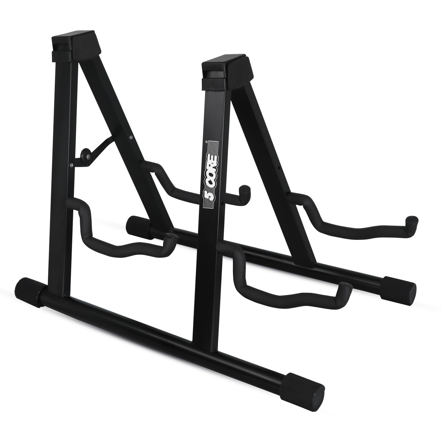 5 CORE Guitar Stand 2 In 1 Electric Acoustic Bass Banjo Stand Heavy Duty Strong Metal Double A-Frame Folding Dual Guitar Holder with Soft Padded Foam Sleeves Black