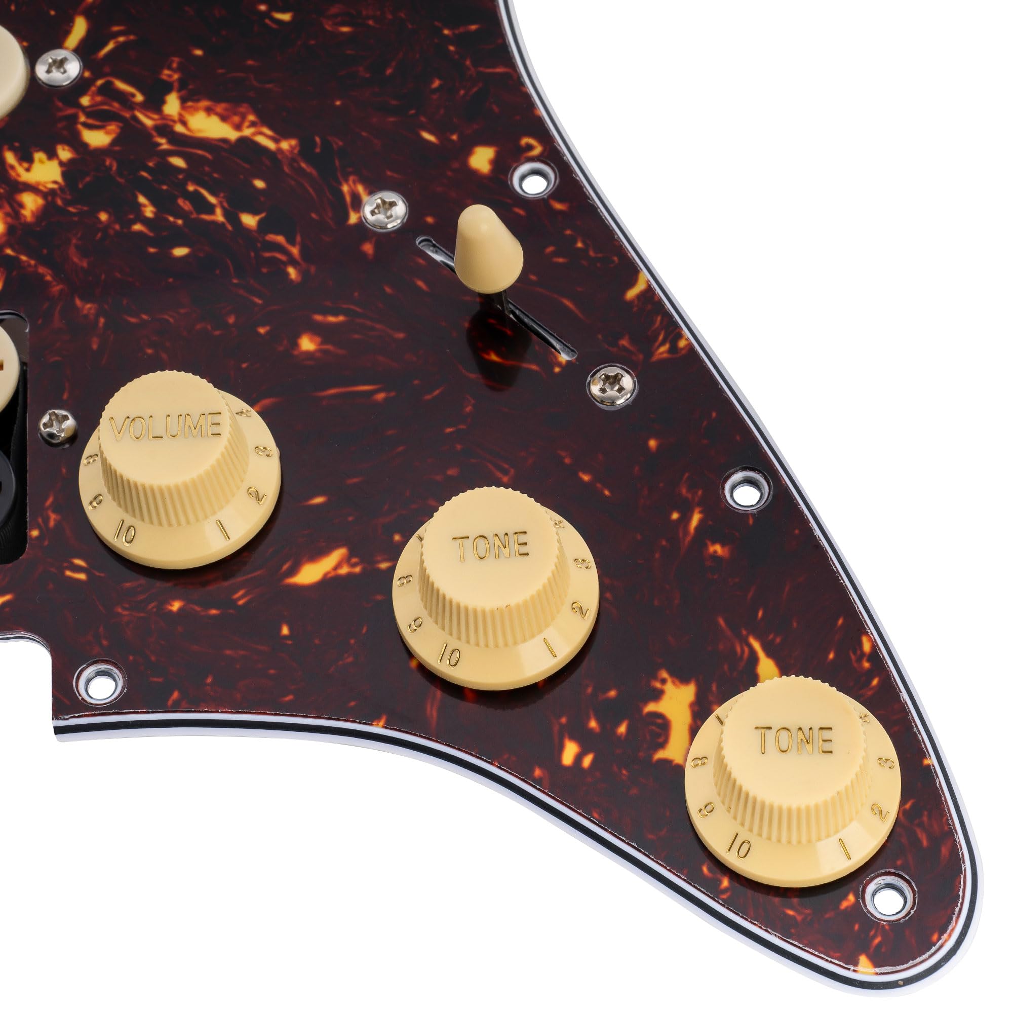 Musiclily Basic Pre-wired Loaded Standard ST HSS Pickguard, Tortoise Shell