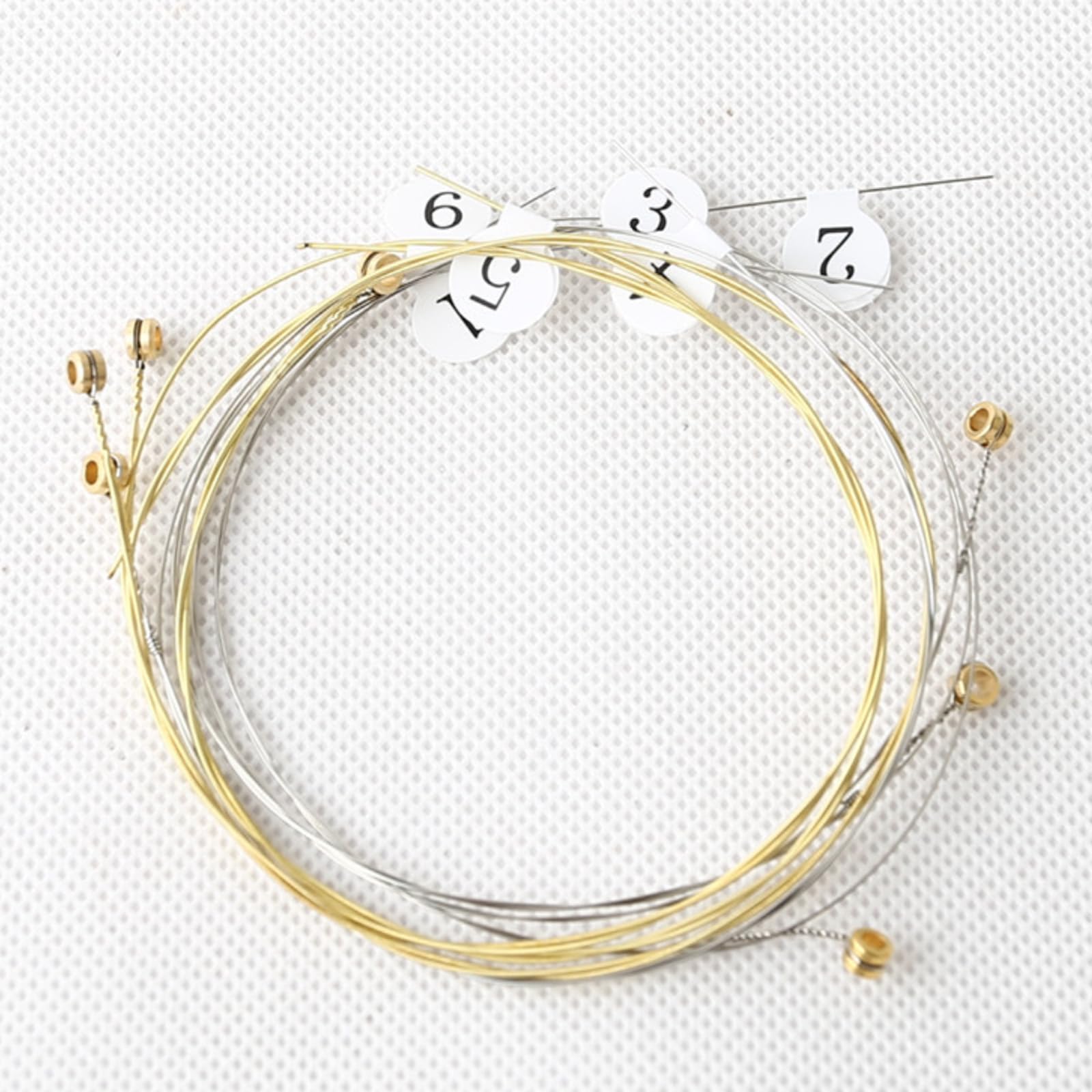 CashBeat Lyre Harp Strings Set of 7, Repair Kit with 30 Brass Hollow Rivets