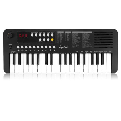 POGOLAB MK1 37 Keys Kids Keyboard Piano, Mini Portable Multi-Function Piano with Excellent Sound Quality, Built-In Speaker & LED Display, Small Electric Music Keyboard Gift for Beginners (Black)