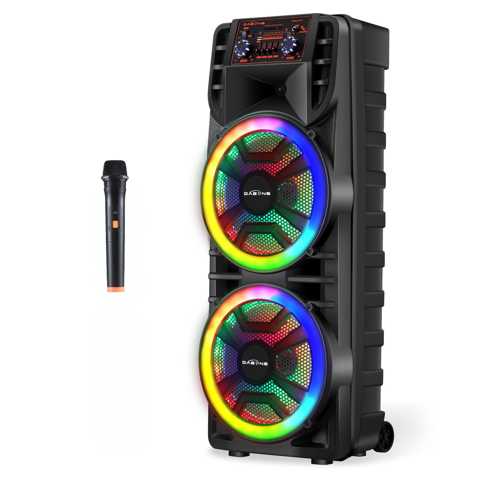 ROXAAN Wireless Party Bluetooth Speaker with Dual 12 Inches Woofers