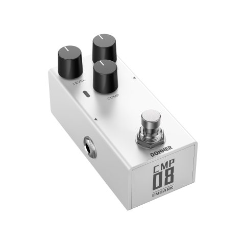 Donner Compressor Pedal for Electric Guitar, DIY Shell, Analog True Bypass Effects Pedal, Vintage Warmth & Studio-Grade Clarity（EMBARK 08）