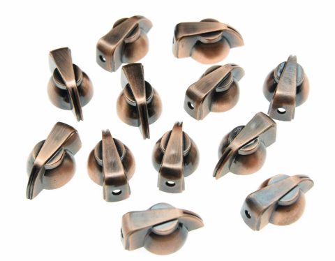 Dopro Pack of 12 Flat Top Guitar Chicken Head Knob AMP Effect pointer Knob Bronze
