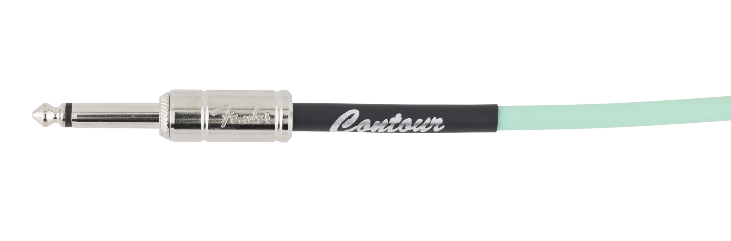 Fender Contour Coiled Instrument Cable, Guitar Accessories, Straight/Angle, Seafoam Green, 30 ft