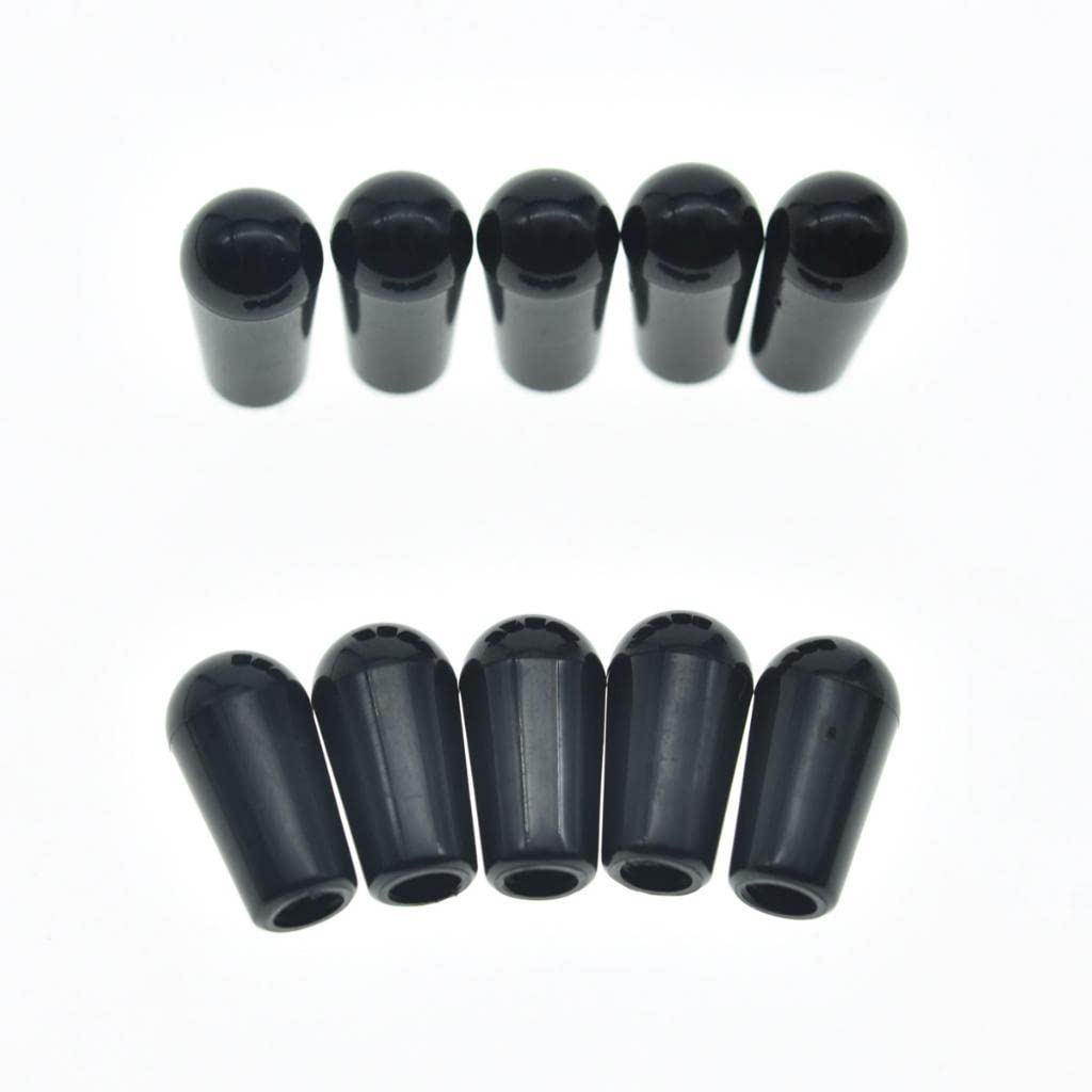 Dopro 10-Pack American #8-32 Thread 3 Way Toggle Switch Cap Switch Tip Knob for USA Les Paul Pickup Selector Switch/Switchcraft Switch Black