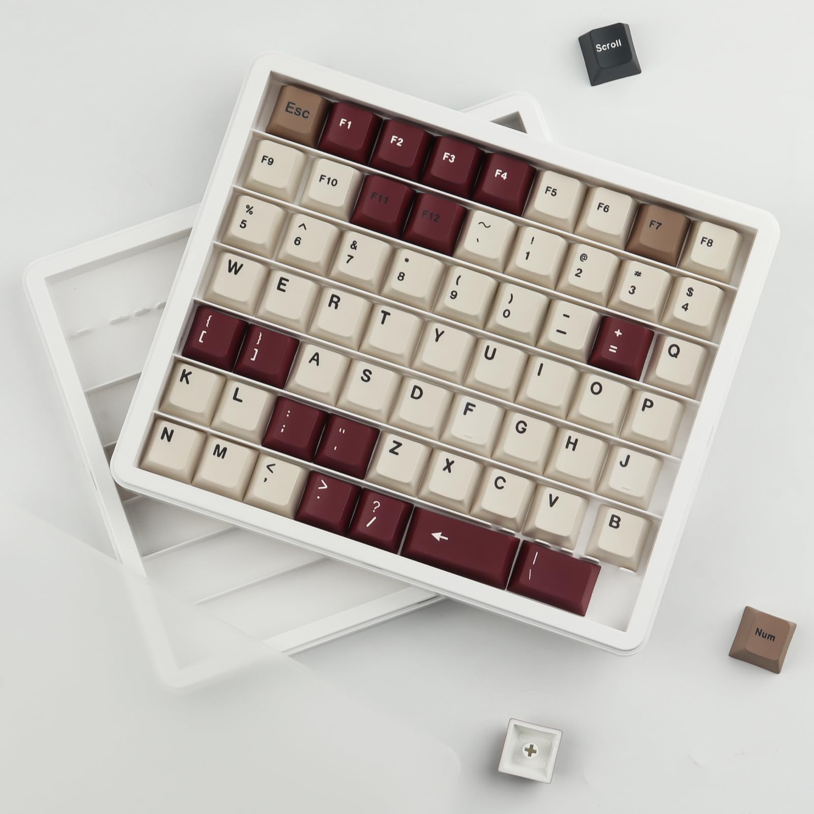 Hyekit Keycaps Storage Box, 4-Layer Dustproof Case with Visible Top Cover