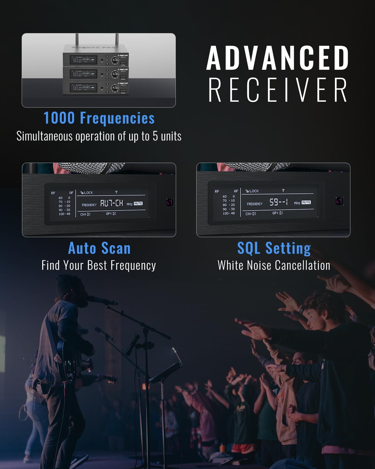 Phenyx Pro Single UHF True Diversity Auto Scan Wireless Mic System PTU-1U
