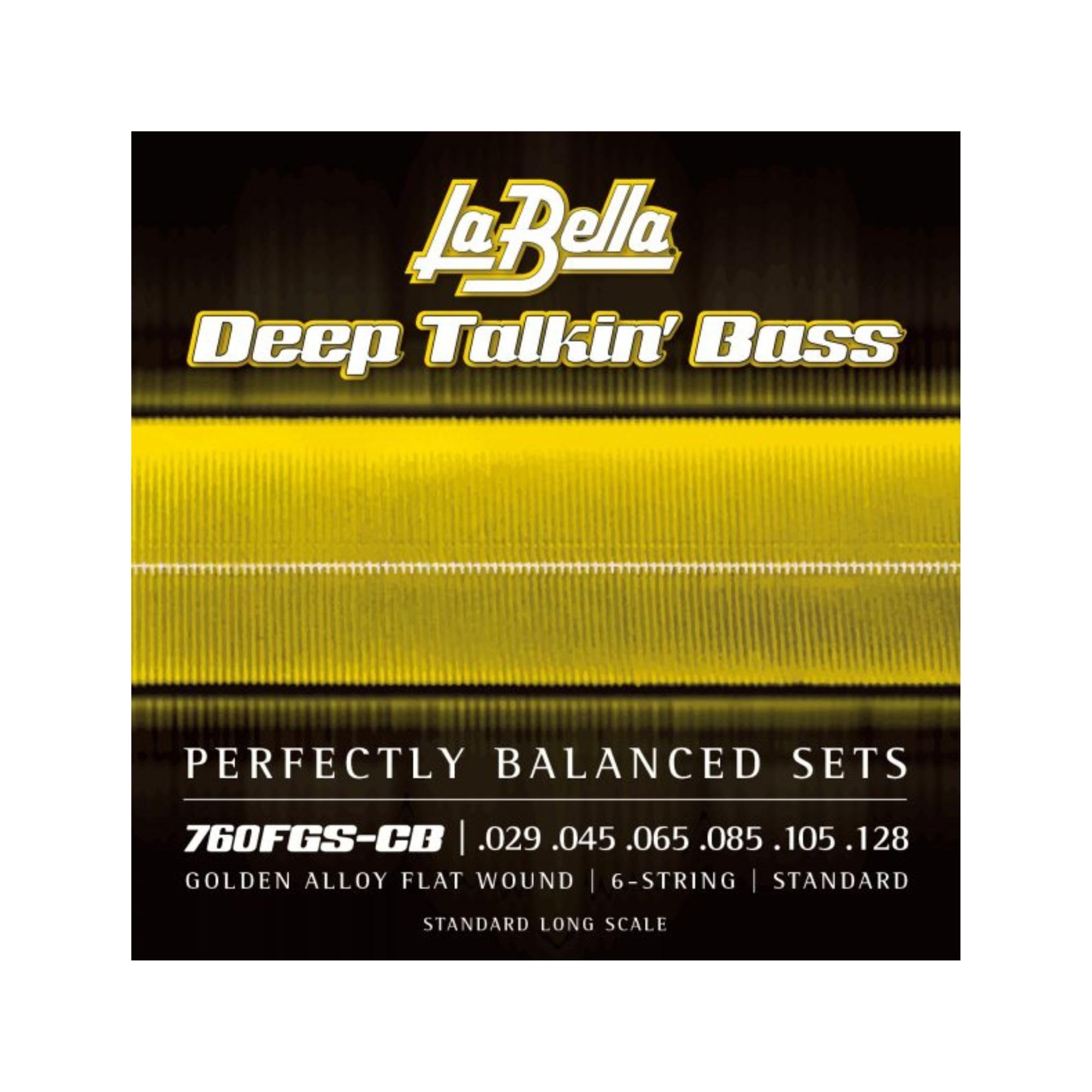 La Bella Deep Talkin Bass Gold Flats Electric Bass Strings – 6-String