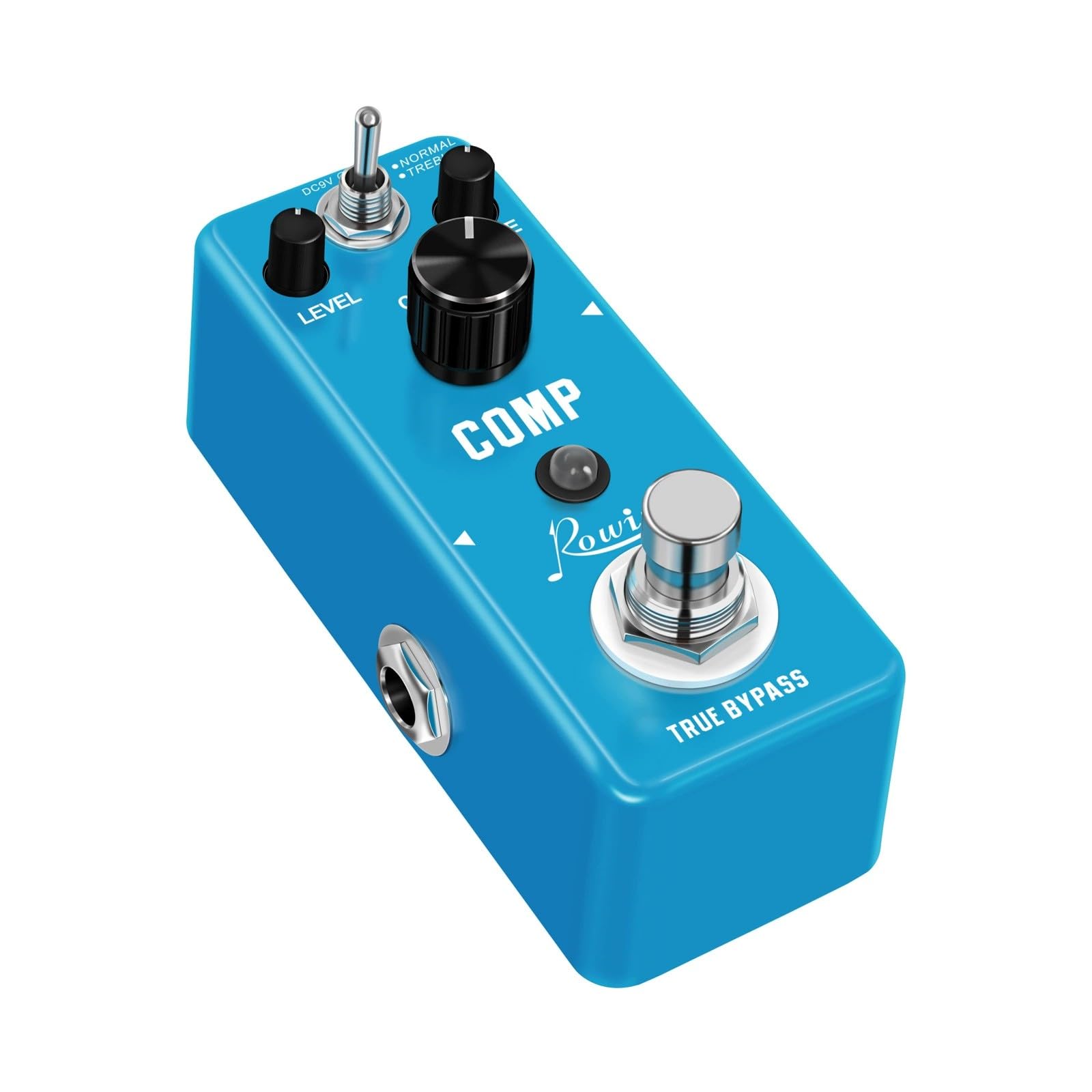 Compact Optical Compressor Guitar Pedal – Rowin LEF-333 COMP with Smooth Attack/Decay, True Bypass, Metal Shell – Preserves Transients for Clean Sustain
