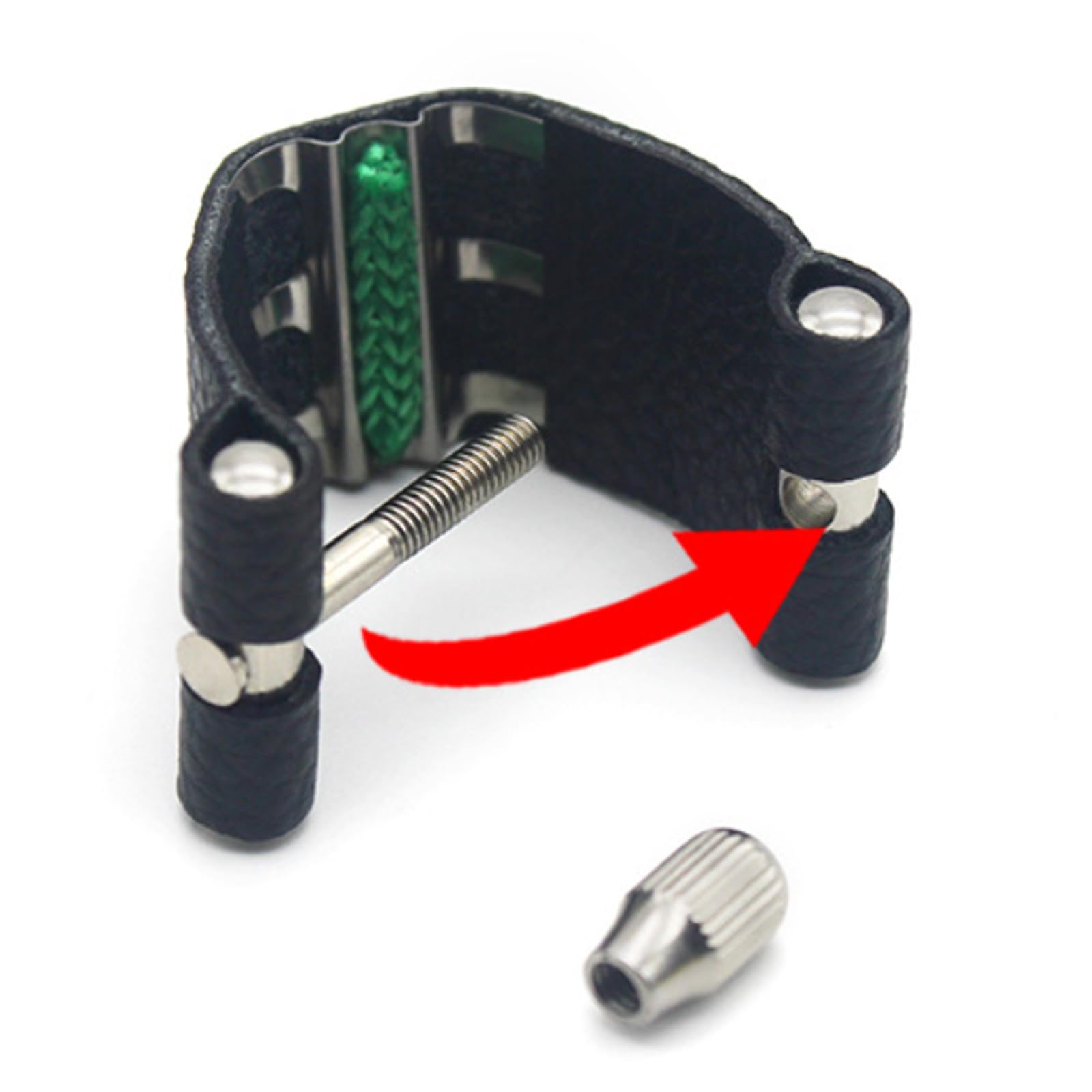 CashBeat Alto Sax Ligature, Adjustable Synthetic Leather Reed Holder