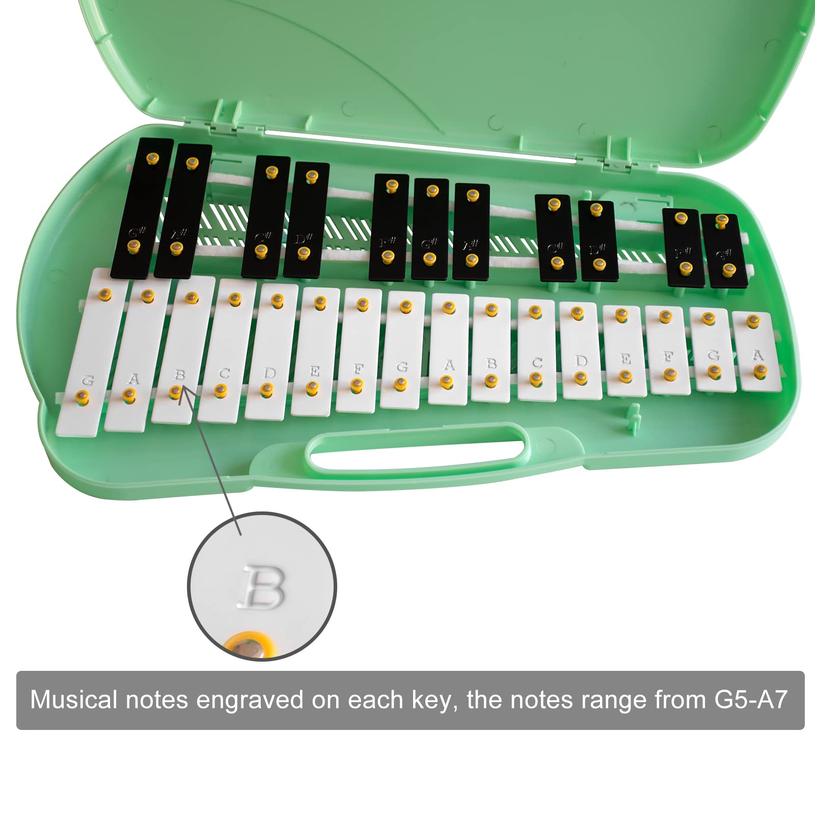 MUSICUBE 27 Keys Xylophone for Kids Adults Professional Glockenspiel Instrument with 2 Mallets & 11 Music Sheets Educational & Preschool Learning Musical Toys for Toddler Boys Girls Aged 3+(G5-A7)