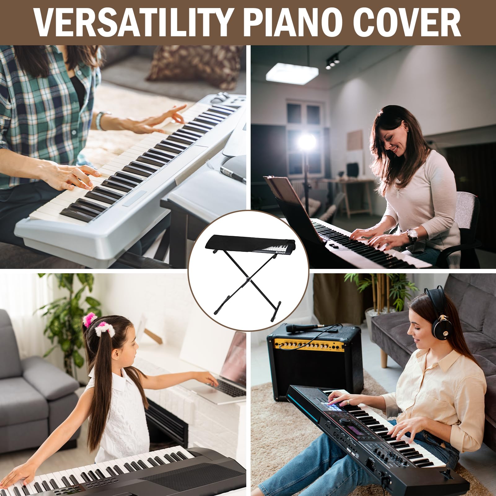 GOGHOST 61 Keys Digital Piano Keyboard Dust Cover