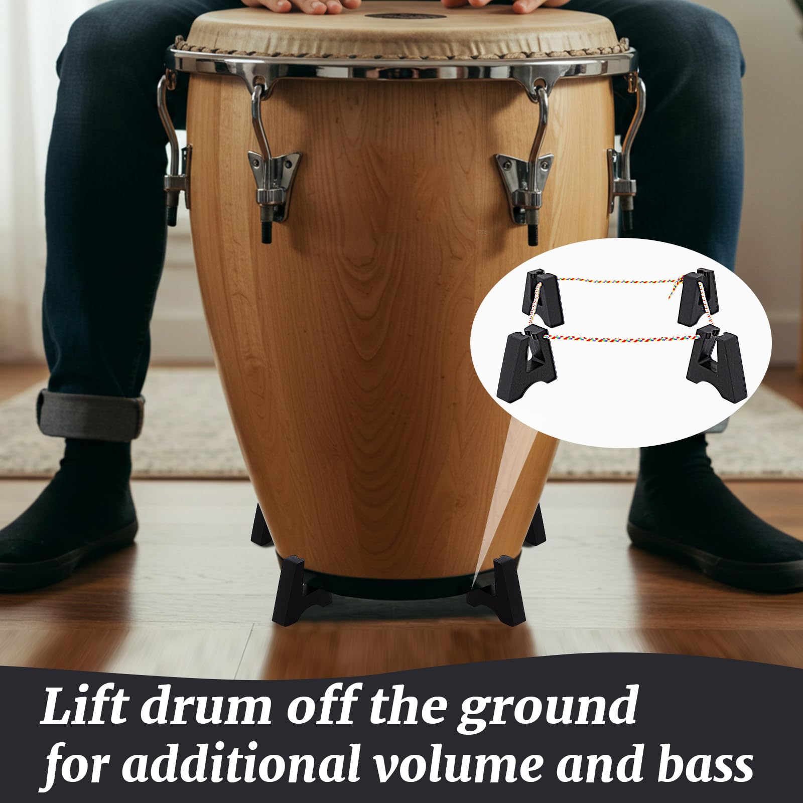 Boao 1 Set Rubber Conga Stand Drum Feet Risers for Conga Accessories