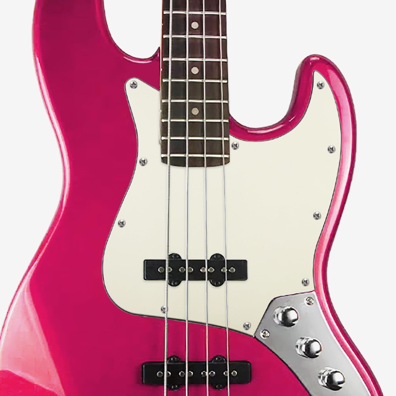 Phrilam 10-Hole Jazz Bass Pickguard for Fender 4 String Bass, Ivory 3Ply