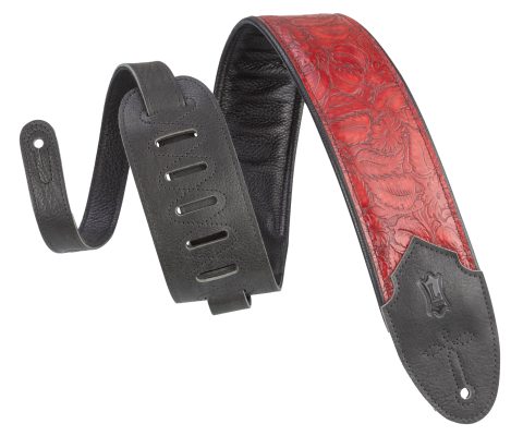Levy’s Leathers Sundance Series 3″ Width Embossed Leather Guitar Strap – Premium Geranium Merlot Western Design, Wide & Comfortable Support (M4WP-003)
