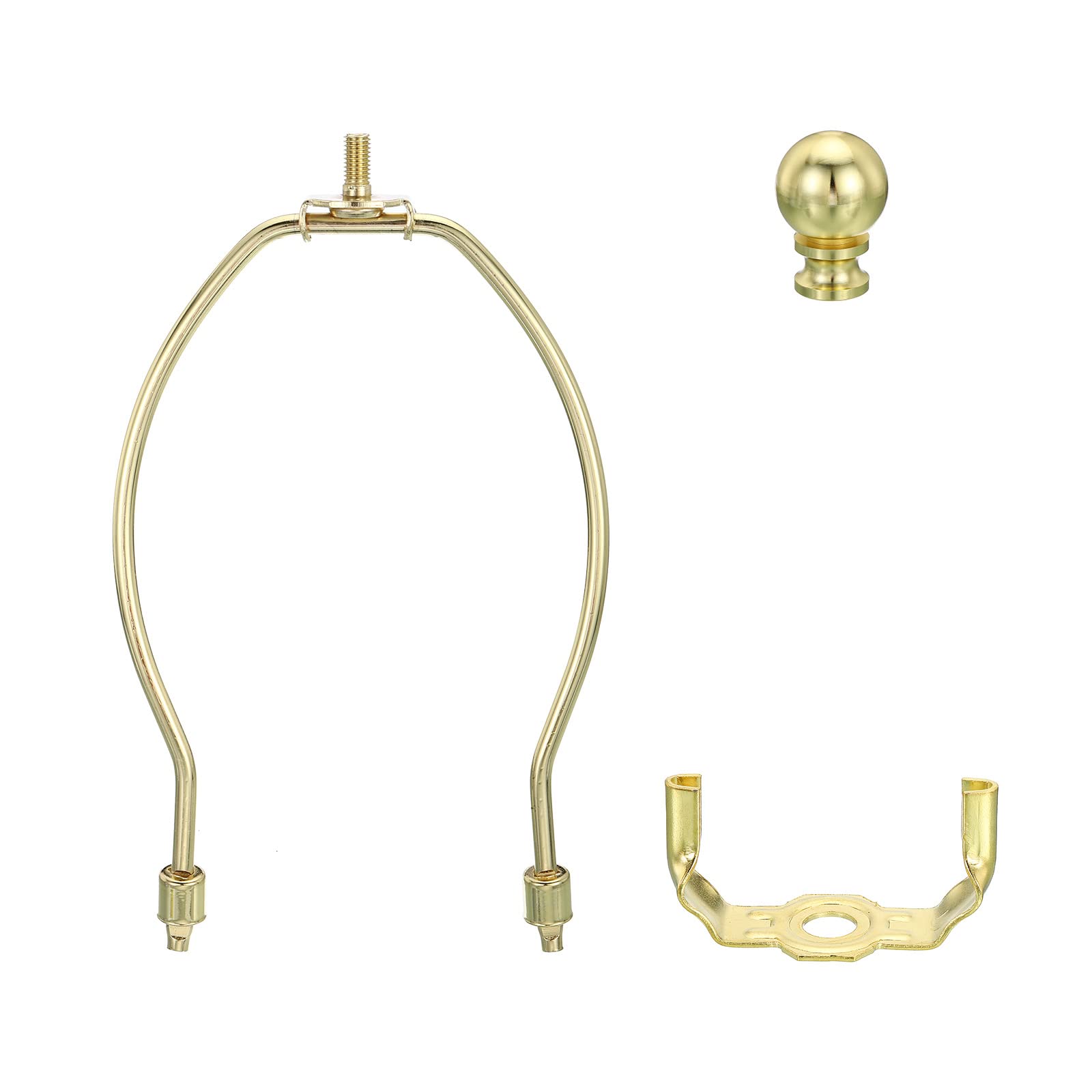 PATIKIL 7 Inch Lamp Harp Kit with Finial, 1 Set Gold Bracket Holder