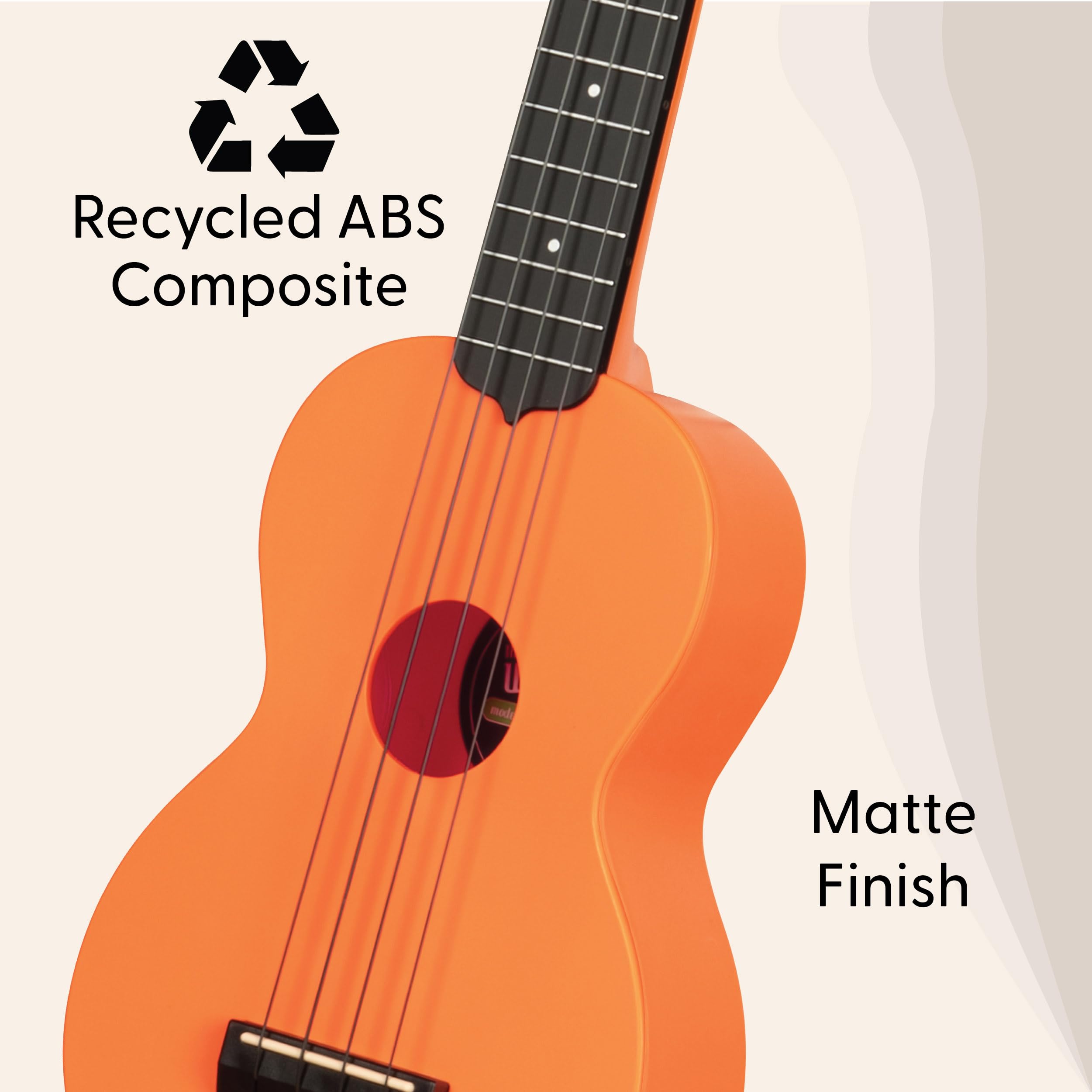 Kala KA-R-WMS-OR-S Soprano Recycled Waterman Ukulele – Sunset Orange