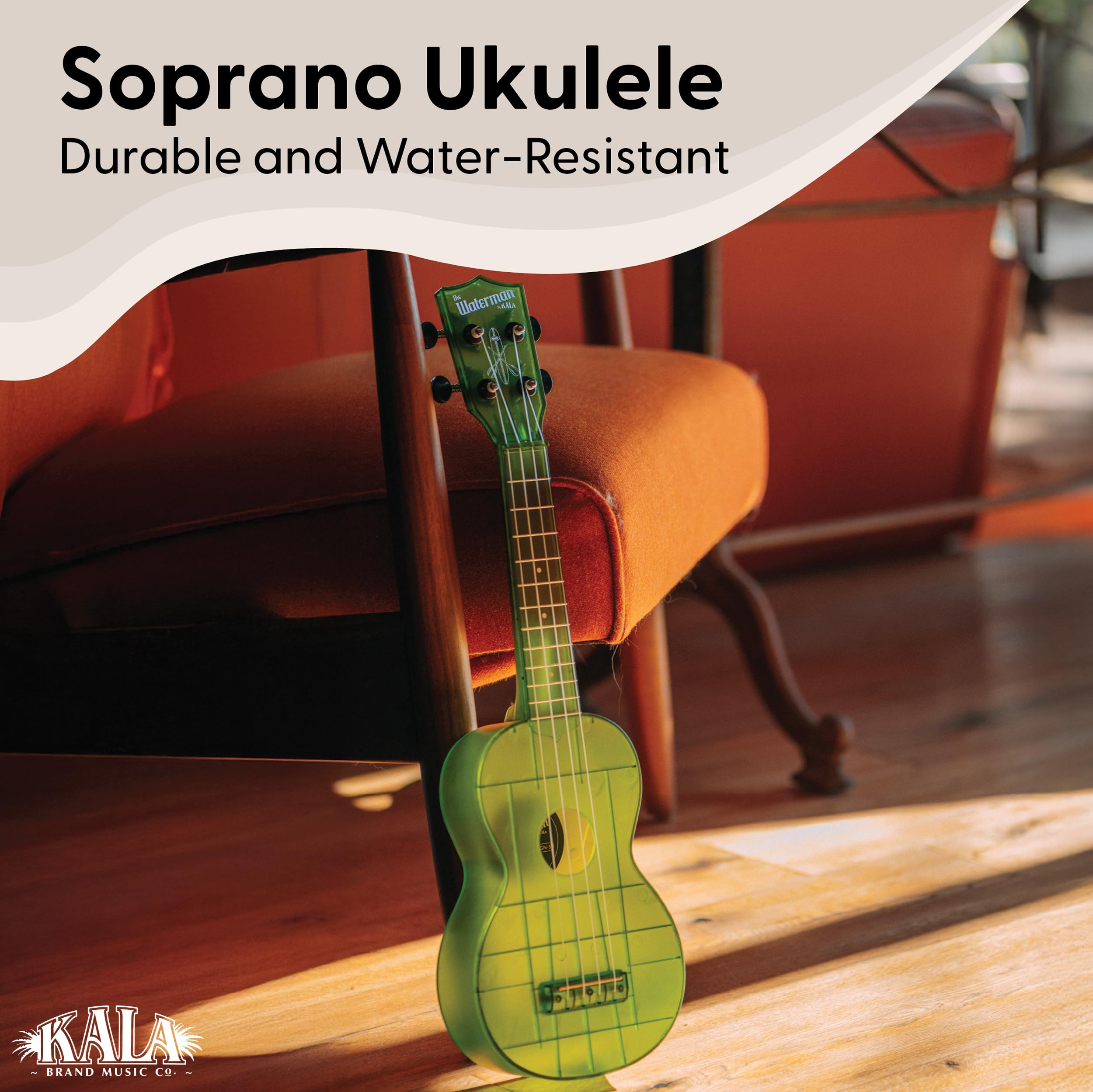 Kala KA-WMT Soprano Waterman Sea Glass Ukulele – Jade Green
