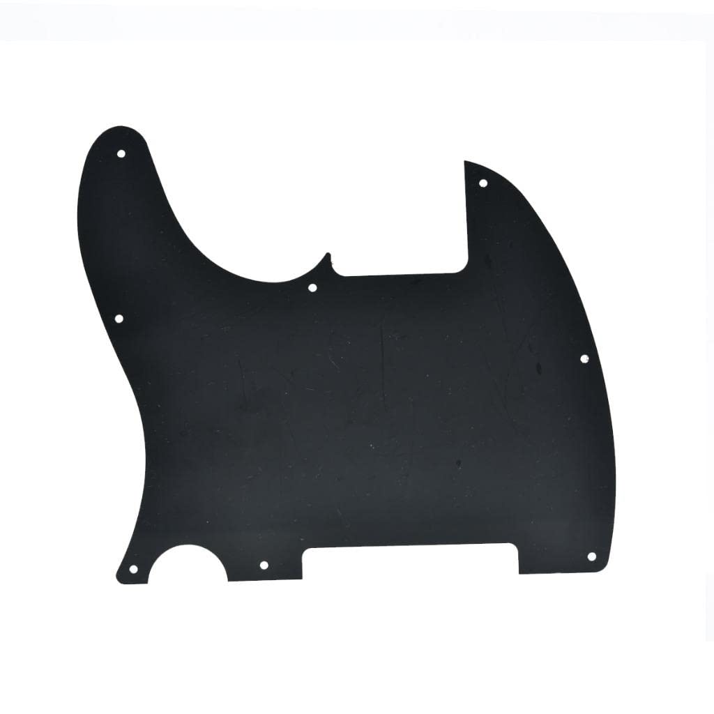 KAISH 8 Hole Tele Blank Guitar Pickguard Tele Pick Guard Scratch Plate for Telecaster Esquire Matte Black 1 Ply