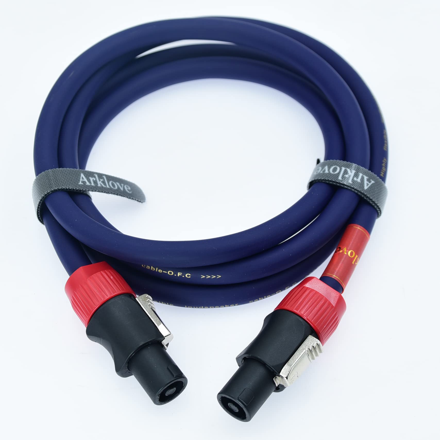 Arklove Heavy Duty 2Pack Pro Speakon to Speakon Male Speaker Wire Lock Cable Pair 13AWG Patch Professional Audio Cabl Cord with nl4 NL4FC Port Connector for para bocinas de dj feet 4Conductor 6ft