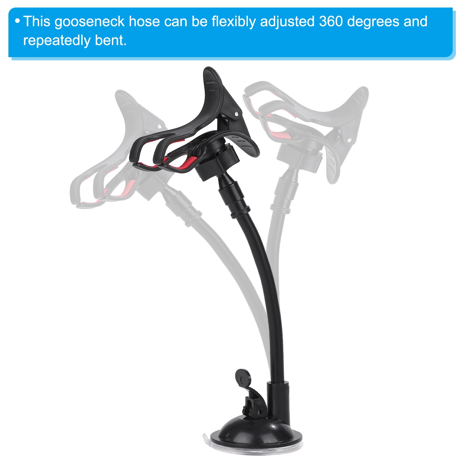 PATIKIL 15″ Microphone Gooseneck, 1Pcs 5/8″-27 Thread Metal Universal Hose Flexible Arm Gooseneck Tube Extension for Multifunction DIY, Black