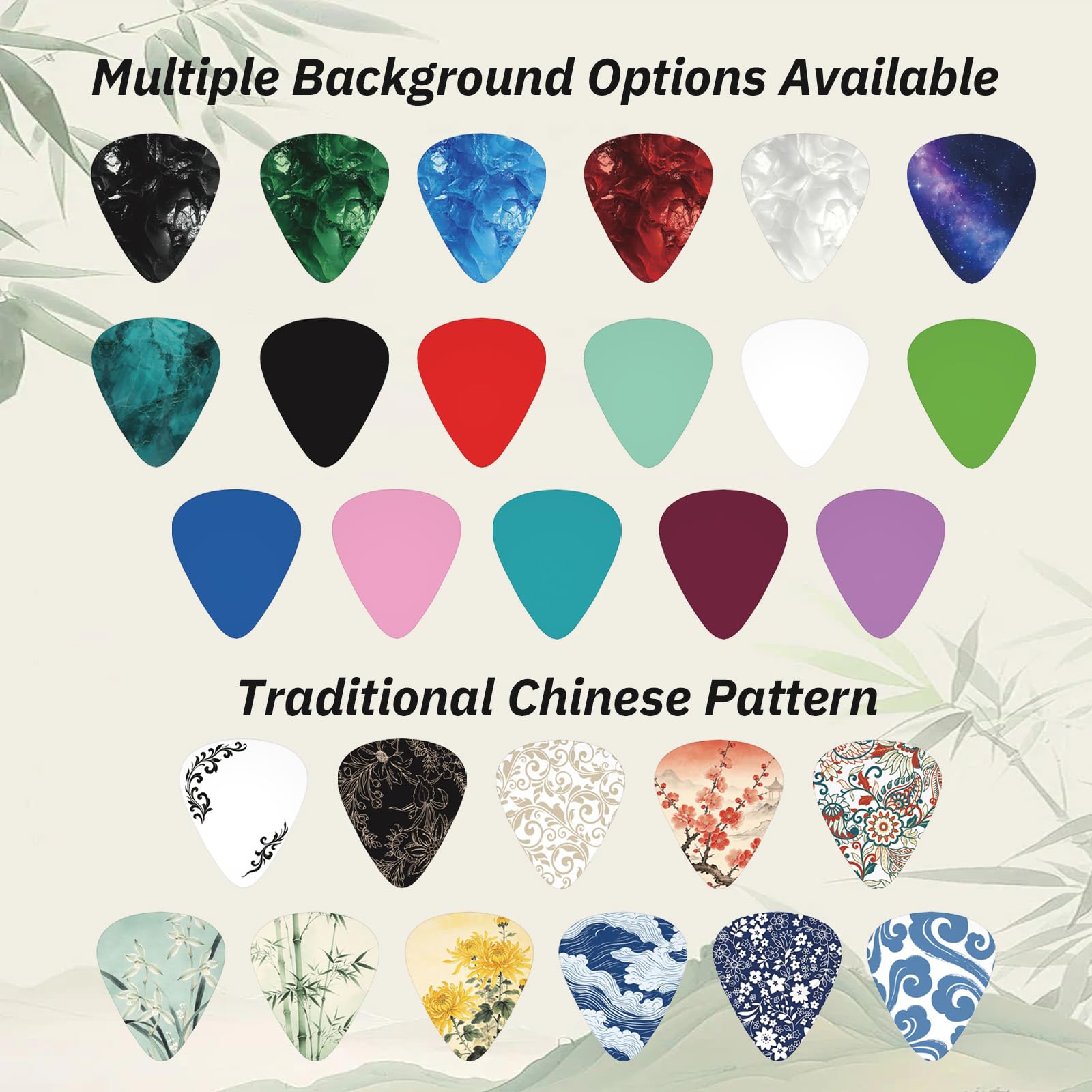 YZPPDHFC 12PCS Single Personalized Guitar Picks, Custom Picks Guitar, 0.46-0.71-0.96mm Customized Guitars Accessories for Bass, Ukulele, Acoustic, Custom Music Gifts for Band Favors, Retirement