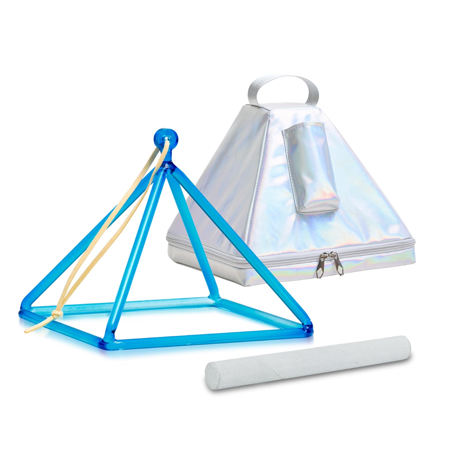 CVNC 12 Inch Quartz Crystal Singing Pyramid with Bag for Sound Healing