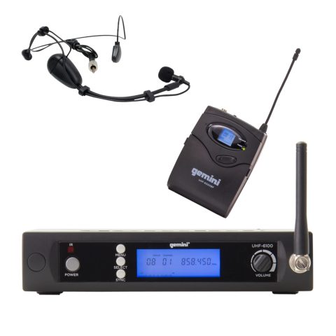 Gemini UHF Wireless Headset & Lavalier Mic System, 240 ft (UHF-6100HL)