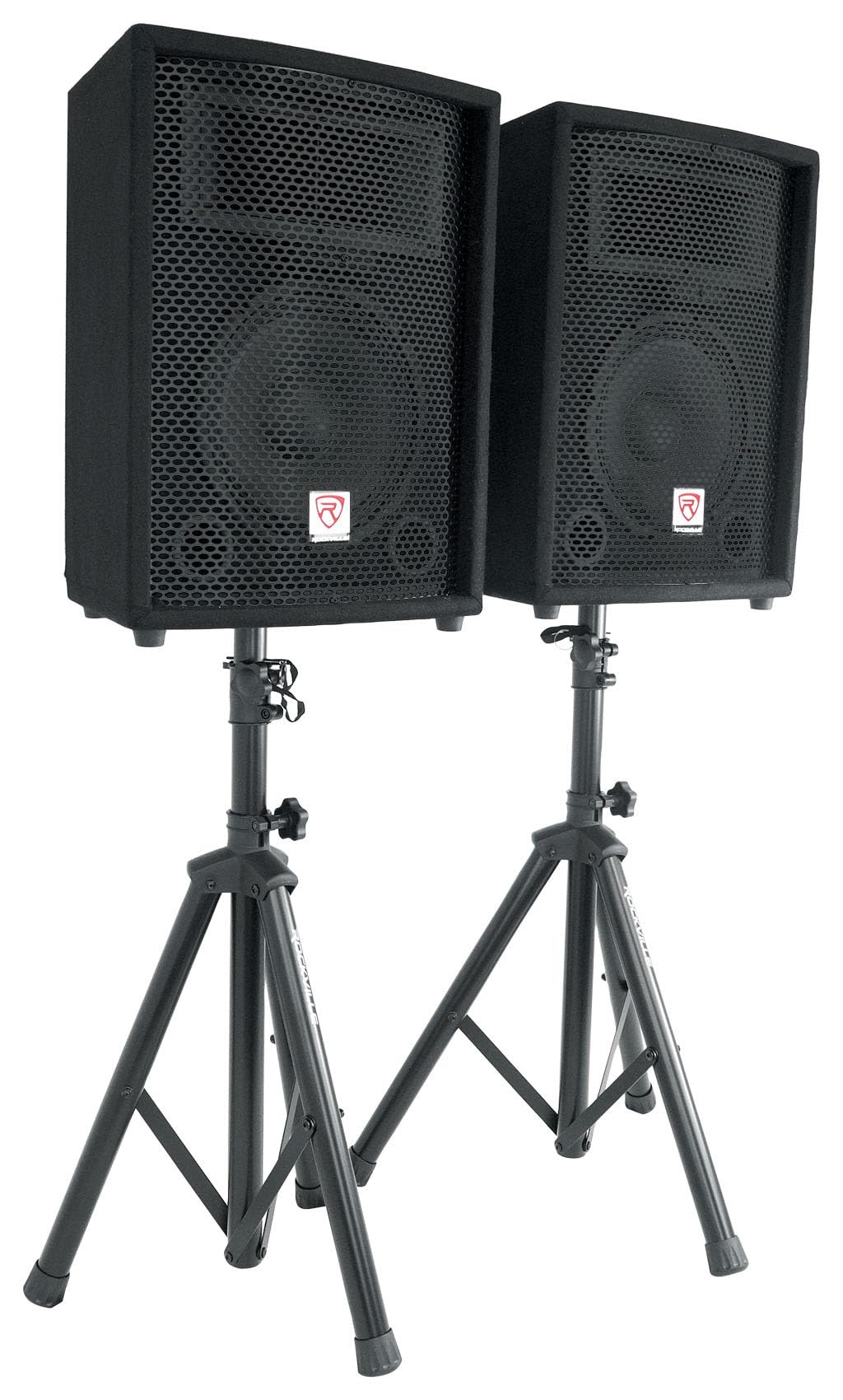 Rockville RPG2X10 10″ PA Speaker Pair with Mixer and 2 UHF Wireless Mics