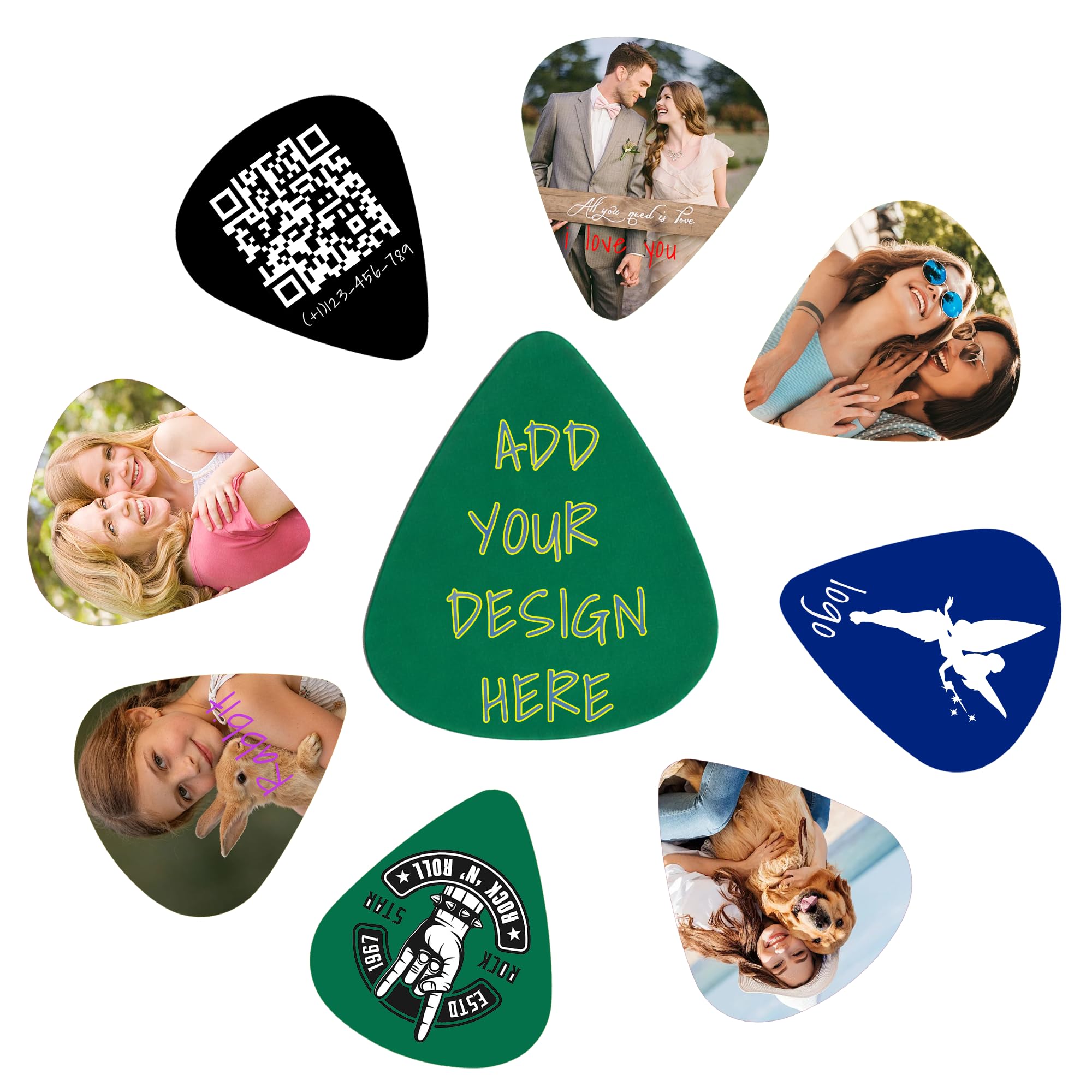 Custom Guitar Picks Double Sided for Acoustic Guitars 20-1000Pcs