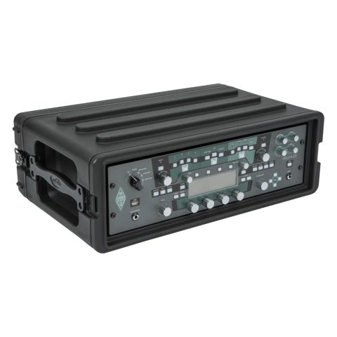 SKB Shallow Rack 3U – Roto-Molded for Durability & Impact Resistance, Waterproof & Stackable Design, with Twist Latches & Rubber Feet – Ideal for Secure Equipment Storage & Transport, Black