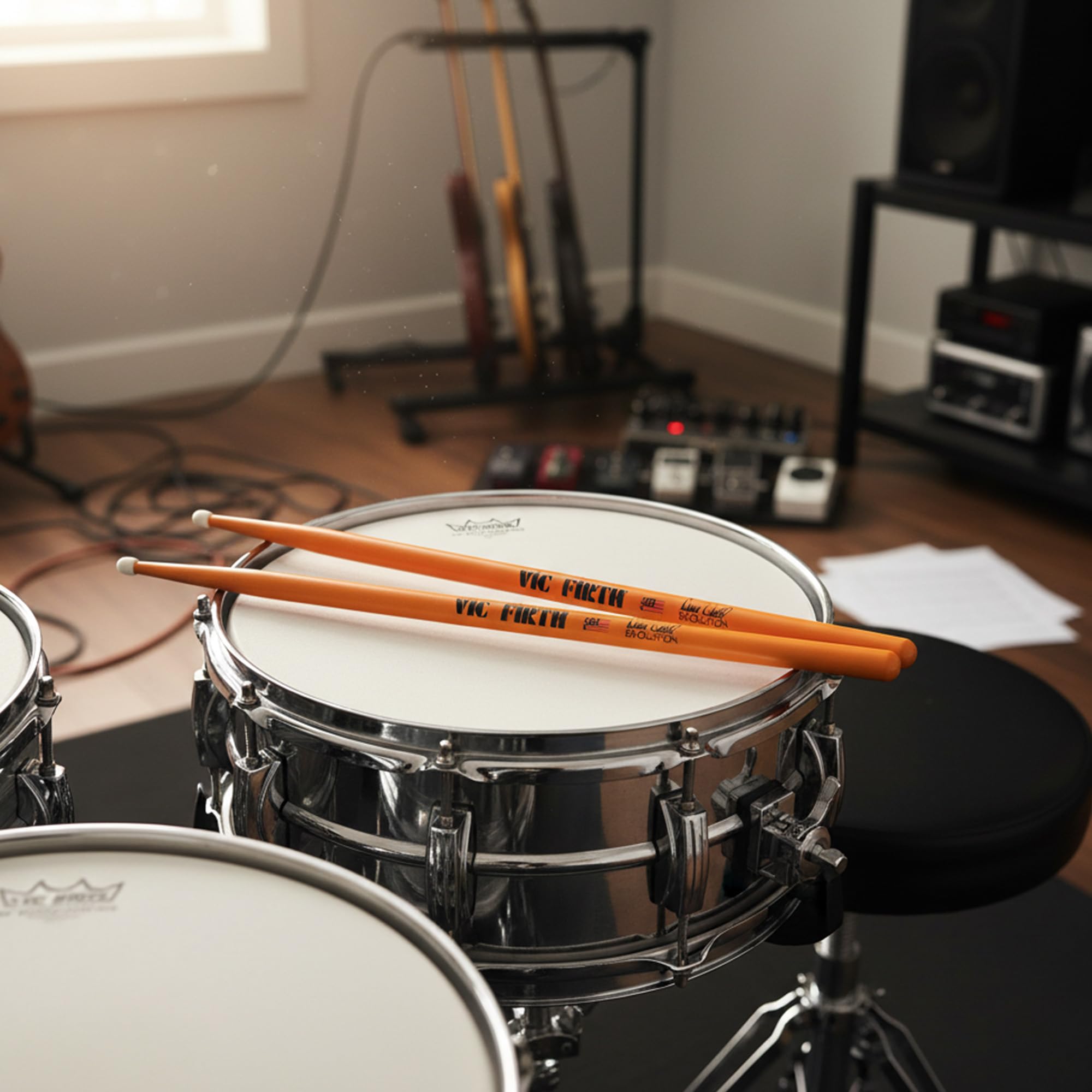 Vic Firth SDW2 Signature Series Dave Weckl Evolution Drumsticks – 3-Pack Bundle with Austin Bazaar Polishing Cloth
